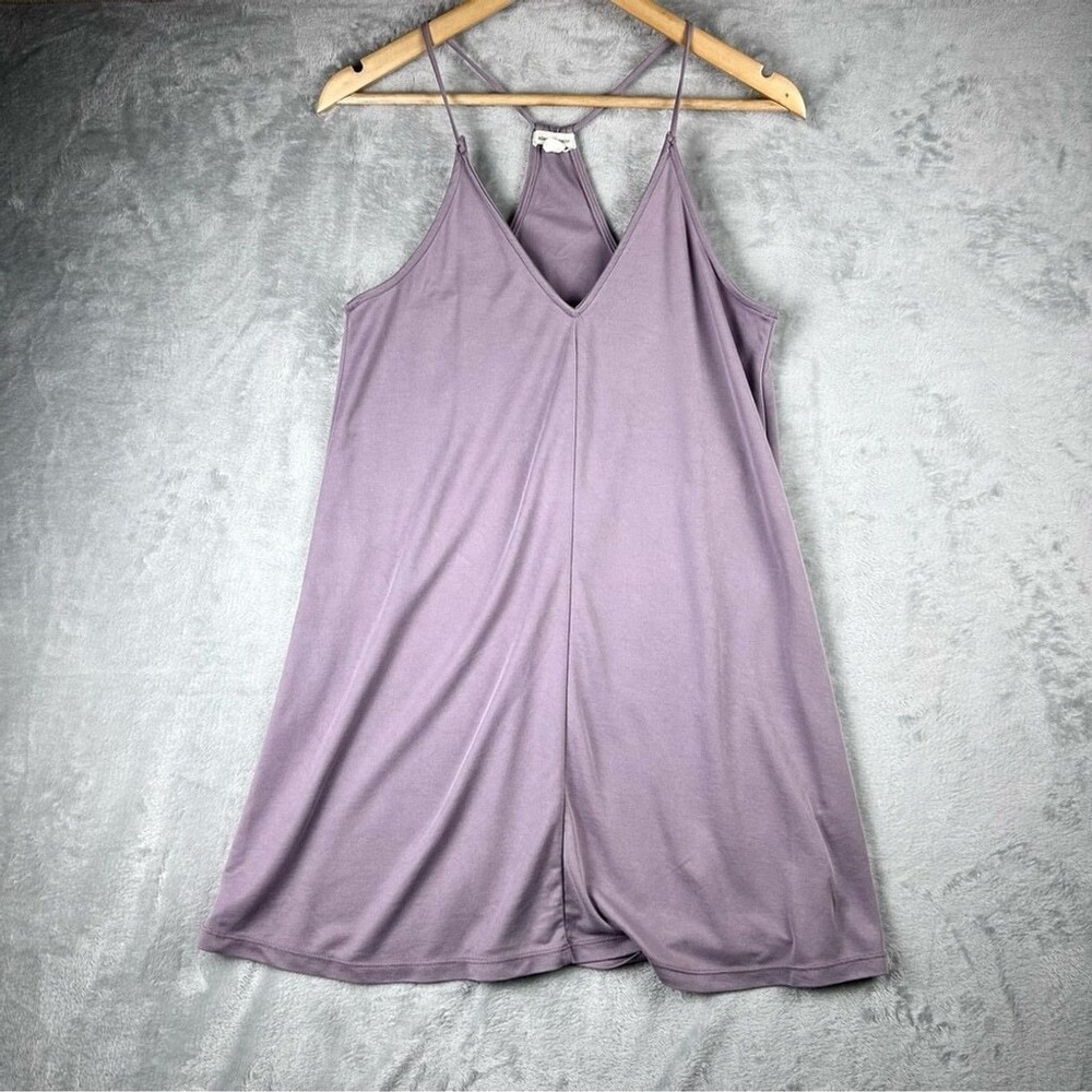 Silence & Noise Slip Dress Women's S Purple V-Neck Cupro Mini Slip Dress